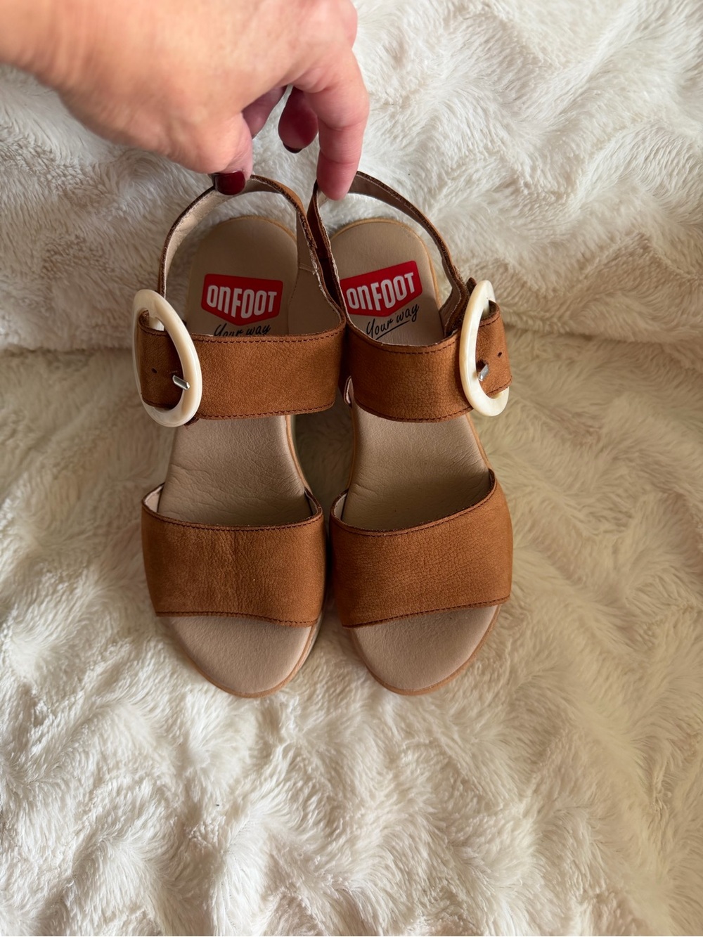 New!! On Foot 40200 Taba Nubuck platform wedge sandal